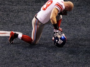 Former Giants player Tyler Sash was found dead, the Iowa State medical Examiner's office announced Tuesday, Sept. 8, 2015. (Elise Amendola/AP Photo/Files)