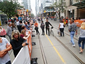 A section of King St. was closed to traffic during the Toronto International Film Festival last September. (Toronto Sun files)