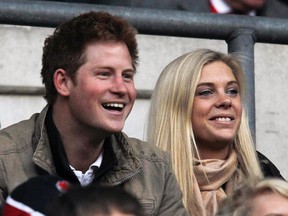 Prince Harry and Chelsy Davy attend the friendly international rugby union match between England and Australia at Twickenham in London in this November 7, 2009 file photo.  REUTERS/ Eddie Keogh/Files