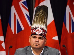 Ontario Regional Chief Isadore Day announces a new campaign called "Who Is She" that will help raise funds and awareness for the implementation for an Ontario First Nations-led inquiry process into missing and murdered Indigenous women and girls at the Ontario Legislature in Toronto on Wednesday, September 9 2015. THE CANADIAN PRESS/Aaron Vincent Elkaim