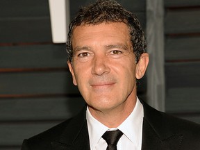 FILE - In this Feb. 22, 2015 file photo, Antonio Banderas arrives at the 2015 Vanity Fair Oscar Party in Beverly Hills, Calif. Banderas will star in a series on Starz called “Cuban Quartet.” The announcement was made Friday in Beverly Hills, California by Starz CEO Chris Albrecht at a panel for television critics. (Photo by Evan Agostini/Invision/AP, File)