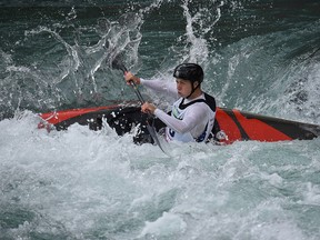Tyler Gerber, 15, beat his older brother to win the junior men’s kayak event at the 2015 Provincial Whitewater Championships