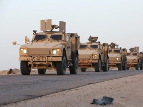 Military armoured vehicles carrying soldiers loyal to Yemen's exiled government are seen on a road in the northern province of Marib, September 9, 2015. As many as 800 Egyptian soldiers arrived in Yemen late on Tuesday, Egyptian security sources said, swelling the ranks of a Gulf Arab military contingent which aims to rout the Iran-allied Houthi group after a five-month civil war. With many civil wars ongoing, autonomous weapons are not "the key question for humanity today." REUTERS/Stringer