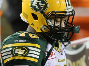 Deon Lacey says he hasn't had any feedback from team management about his actions during the coin toss of Monday's game. (Mike Drew, Postmedia Network)