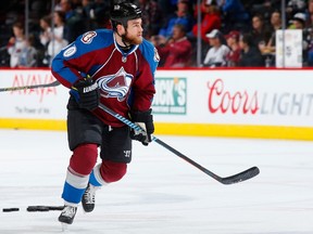 Ryan O'Reilly #90 of the Colorado Avalanche warms up prior to facing the Los Angeles Kings at Pepsi Center on March 10, 2015 in Denver, Colorado.   Doug Pensinger/Getty Images/AFP