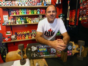 Rob Sydia, owner of Longboard Heaven, responds to the recent remarks made by Justin Trudeau about small businesses Thursday September 10, 2015. (Dave Abel/Toronto Sun)