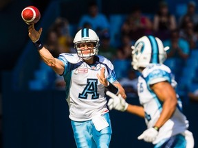 Argonauts quarterback Trevor Harris will need to step up following a sub-par outing in the Labour Day Classic in Hamilton. (THE CANADIAN PRESS/PHOTO)