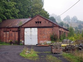 The abandoned building of a German nazi-era railway installation in Walim, near Walbrzych, in Poland, photographed  on Friday, Sept. 11, 2015.  An explorer says he has found massive underground World War II installations in the neighbourhood that were probably intended as a anti-nuclear shelter for Hitler. (AP Photo)  Poland Out