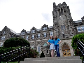 Students Molly Schoo (left) and Hannah Litchfield at Brescia University College in London Ont. September 9, 2015. CHRIS MONTANINI\LONDONER\POSTMEDIA NETWORK
