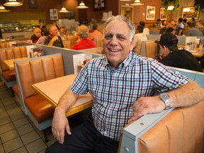 Gus Economopoulos, owner of Richies Family Restaurant on Richmond Street in London, Ont. (MIKE HENSEN, The London Free Press)
