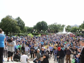 Hundreds turned out at the Legislature on Sept. 12 to raise awareness for clean water at Shoal Lake 40.