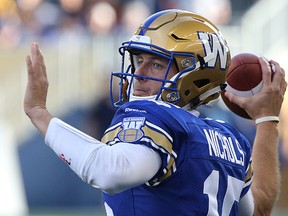 Matt Nichols threw for 283 yards on Saturday. (KEVIN KING/Winnipeg Sun)