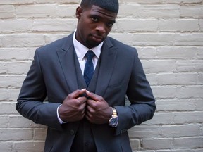 Montreal Canadiens defenceman P.K. Subban is pictured in Toronto as he attends the launch of men's fall suiting campaign for Canadian retailer RW & Co. on Tuesday September 1, 2015.