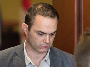 Guy Turcotte leaves the Saint Jerome courthouse in Saint Jerome, Que., Monday, September 14, 2015, where jury selection began in his re-trial in the deaths of his children Anne-Sophie and and Olivier in 2009. THE CANADIAN PRESS/Graham Hughes