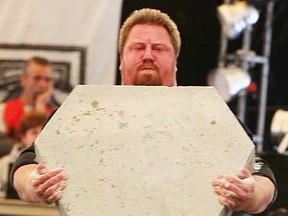 Local strongman Ben Ruckstuhl competes at the 2015 Canadian championships held recently near Wawa. (Sandra Provick photo)