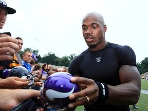 A trial is underway in South Dakota for a man accused of killing the two-year-old son of Vikings running back Adrian Peterson in 2013. (Andrew Weber/USA TODAY Sports)