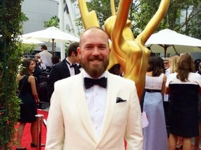 Sarnia native Matt Huether is shown at the 2015 Creative Arts Emmy Awards, held last Saturday in Los Angeles. An executive producer on the television show Degrassi, Huether was attending his second Emmy Awards where the Toronto-based production had been nominated as an Outstanding Children's Program. (Handout/Sarnia Observer/Postmedia Network)
