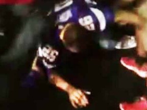 Video from a cellphone captures a street brawl that occurred following a Monday Night Football game between the Vikings and 49ers.