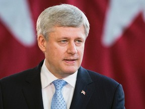 Canada's Prime Minister Stephen Harper speaks as he announces that the government will introduce legislation to give criminals life sentences with no parole for serious crimes such as murder, sexual assault, kidnapping, and terrorism, in Toronto on March 4, 2015. REUTERS/Mark Blinch