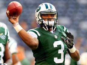 Quarterback Tajh Boyd warms up before a 2014 preseason New York Jets game.