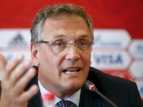 FIFA has put Secretary General Jerome Valcke on leave and released him from his duties on Thursday, Sept. 17, 2015. (Maxim Zmeyev/Reuters/Files)