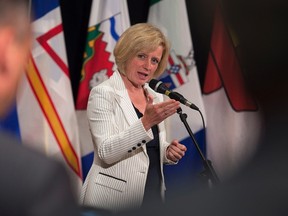 Alberta Premier Rachel Notley fields questions at the summer meeting of Canada's premiers in St. John's on Thursday, July 16, 2015. THE CANADIAN PRESS/Andrew Vaughan