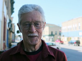 Arnold Ramsey stands on Main street in Seaforth. He would like to thank a man without a name or face, who paid for his birthday dinner.(Shaun Gregory/Huron Expositor)