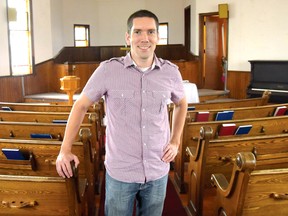 Pastor Steve Richardson was pleased to announce Faith Presbyterian Church (ARP) would be holding its first service in Delmer on Sunday, Sept. 13. The church, formerly in Tillsonburg for the past three years, needed more space and found it in the historic Delmer United Church. (CHRIS ABBOTT/TILLSONBURG NEWS)