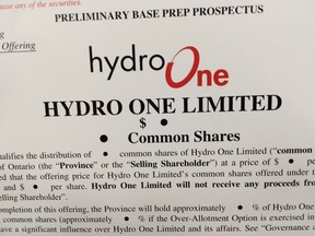 Hydro One  preliminary prospectus has been filed with the Ontario Securities Commission