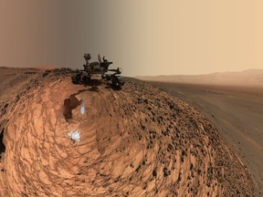 This NASA image shows a low-angle self-portrait of NASA's Curiosity Mars rover revealing the vehicle above the "Buckskin" rock target, where the mission collected its seventh drilled sample. A small patch of Mars has been named after Winnipeg.