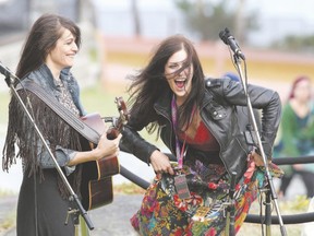 Scarlett Jane?s Cindy Doire, left, and Andrea Ramolo are ready to put the boots to the Aeolian Hall stage. (Gino Donato/Sudbury Star)