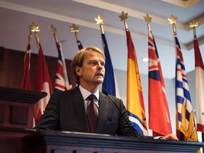 Minister of Citizenship and Immigration Chris Alexander speaks about Canada's plan to provide faster help for Syrian and Iraqi Refugees wishing to come to Canada on Sept. 19, 2015. (THE CANADIAN PRESS/Aaron Vincent Elkaim)