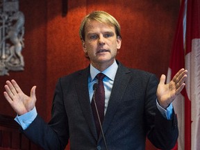 Minister of Citizenship and Immigration Chris Alexander speaks about Canada's plan to provide faster help for Syrian and Iraqi Refugees wishing to come to Canada. (THE CANADIAN PRESS/Aaron Vincent Elkaim)