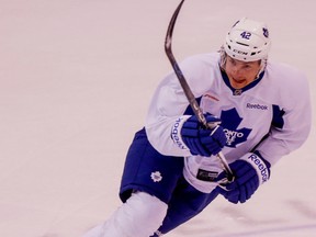 Though the Maple Leafs may not have a better centre on the roster, coach Mike Babcock will decide if Tyler Bozak remains the team's top centre this season. (Dave Thomas/Toronto Sun/Postmedia Network)
