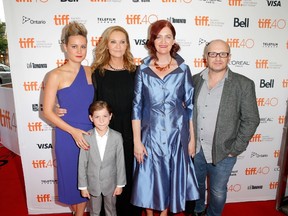 Actors Brie Larson, Jacob Tremblay, Joan Allen, director Lenny Abrahamson and writer Emma Donoghue attend the "Room" premiere during the 2015 Toronto International Film Festival at the Princess of Wales Theatre on September 15, 2015 in Toronto, Canada.  (Joe Scarnici/Getty Images/AFP)