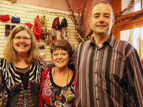 From the left Nancy Hartai, Anna Hamilton and Tom Hartai. Hamilton is selling the store to the Hartai’s after owning the store for 39 years. (Shaun Gregory/Huron Expositor)