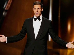 Host Andy Samberg takes the stage at the 67th Primetime Emmy Awards in Los Angeles, California September 20, 2015.  REUTERS/Lucy Nicholson
