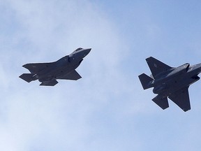 Two F-35 jets arrive at it's new operational base Wednesday, Sept. 2, 2015, at Hill Air Force Base, in northern Utah. (AP Photo/Rick Bowmer)
