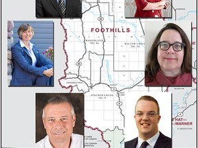 With less than a month before the federal election, candidates for the Foothills riding are on the campaign trail. The Foothills riding (formerly Macleod) was created from an electoral boundaries redistribution. It starts at the southwest end of Calgary reaching south to the Montana/Alberta border and includes the portion of southern Alberta stretching from the B.C. border to just east of Highway 2. The candidates are Conservative: John Barlow, MP since 2014; NDP: Alison Thompson, Chair, Canadian Geothermal Energy Association; Liberal: Tanya MacPherson, property manager; Green: Romy Tittel, small business owner; Christian Heritage: Marc Slingerland; Libertarian Party: Cory Morgan, Survey consultant. Photo illustration.