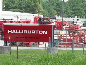 Various Halliburton equipment being stored at the equipment yard in Alvarado, Texas June 2, 2015. REUTERS/Cooper Neill