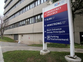 While the Emergency Department ramp at Kingston General Hospital will be closed starting next Monday, a temporary entrance will be set up at the Armstrong entrance off of Lower University Avenue. (Ian MacAlpine/The Whig-Standard)