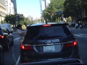 A screengrab from a road rage video believed to have been shot in Toronto, date unknown.