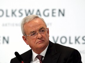 Volkswagen Chief Executive Martin Winterkorn speaks at the annual news conference of Volkswagen in Berlin, in this file picture taken March 12, 2015. Winterkorn resigned on September 23, 2015, taking responsibility for the German carmaker's rigging of U.S. emissions tests in the biggest scandal in its 78-year history.    (REUTERS/Fabrizio Bensch/Files)