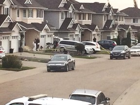 Police on the scene of a homicide in Sherwood Park's Lakeland Ridge, on Chestermere Way. PHOTO SUPPLIED