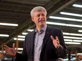 Conservative leader Stephen Harper speaks to supporters while campaigning in Winnipeg, on Sept. 22, 2015. (THE CANADIAN PRESS/Ryan Remiorz)
