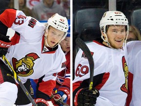 Senators prospects and good buddies Ryan Dzingel (left) and Max McCormick. (Ottawa Sun Files)