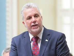 Quebec Premier Philippe Couillard answers a question during question period Tuesday September 22, 2015 at the legislature in Quebec City. THE CANADIAN PRESS/Francis Vachon.