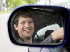 Andrew McCrea, organizer of the Smashed Window Club, is seen in Winnipeg, Man. Thursday September 24, 2015. McCrea and other River Heights residents are happy that MPI may be waiving their glass deductibles following a vandalism spree.