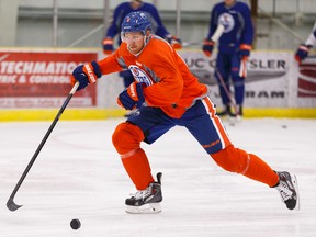 Edmonton defenceman Griffin Reinhart skates during Edmonton Oilers Training Camp in Leduc on Friday September 18, 2015. Ian Kucerak/Edmonton Sun/Postmedia Network