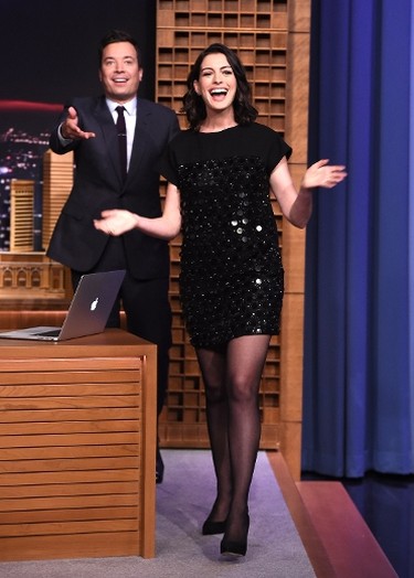 Anne Hathaway on The Tonight Show Starring Jimmy Fallon.  Theo Wargo/AFP